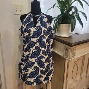 NWOT Express Printed Halter Neck Keyhole Mini Shift Dress